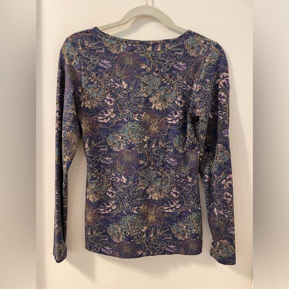 Peruvian Connection Petalsong Pima Cotton/Spandex Long Sleeve T shirt SZ Small - Picture 2 of 7